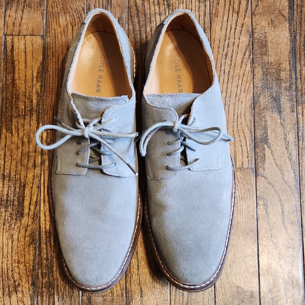 Cole Haan Men's Light Gray Suede Oxfords Size 13M